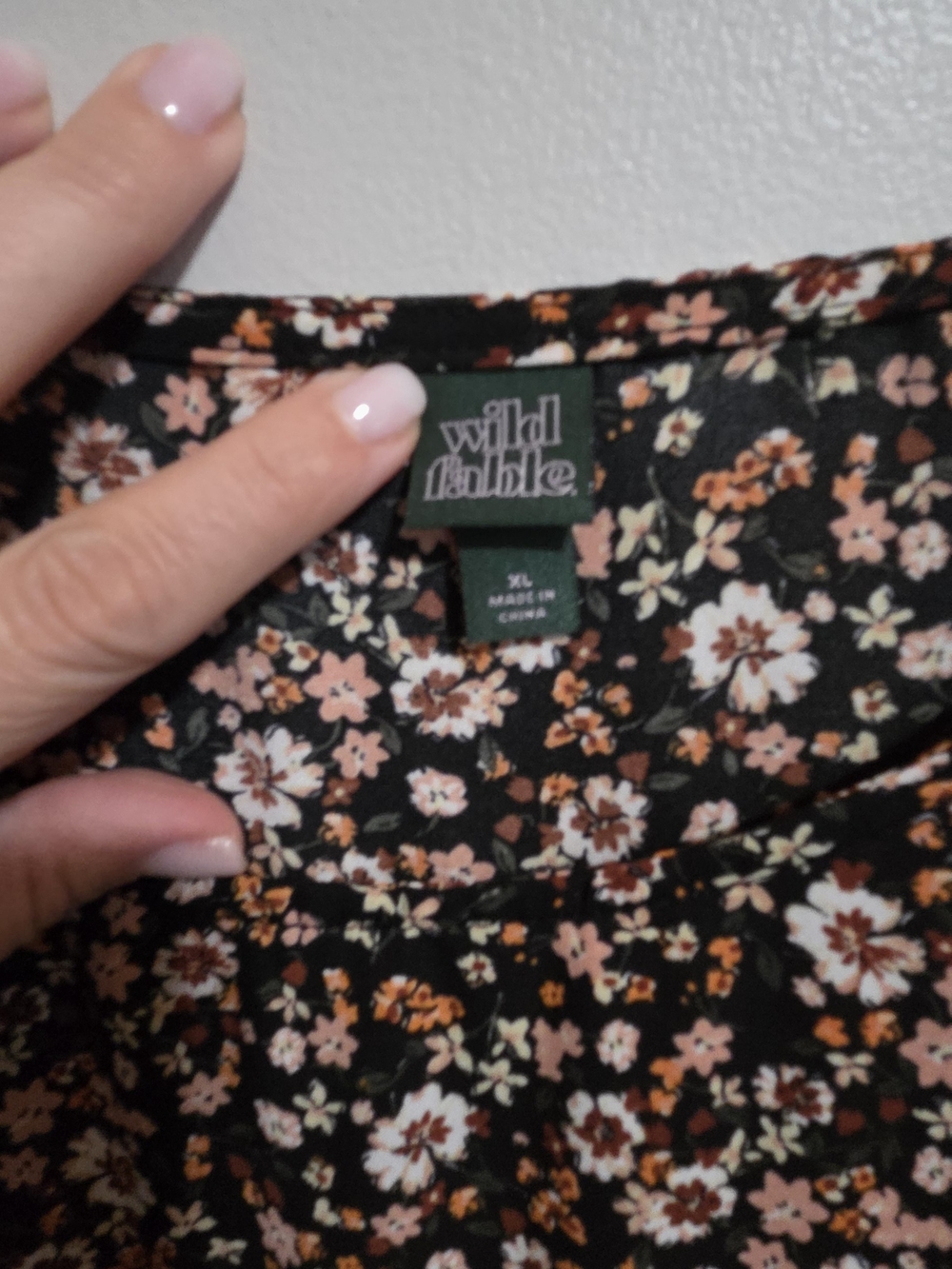 wild fable Black Floral Midi Dress with Orange & Peach Flowers - Picture 2 of 5